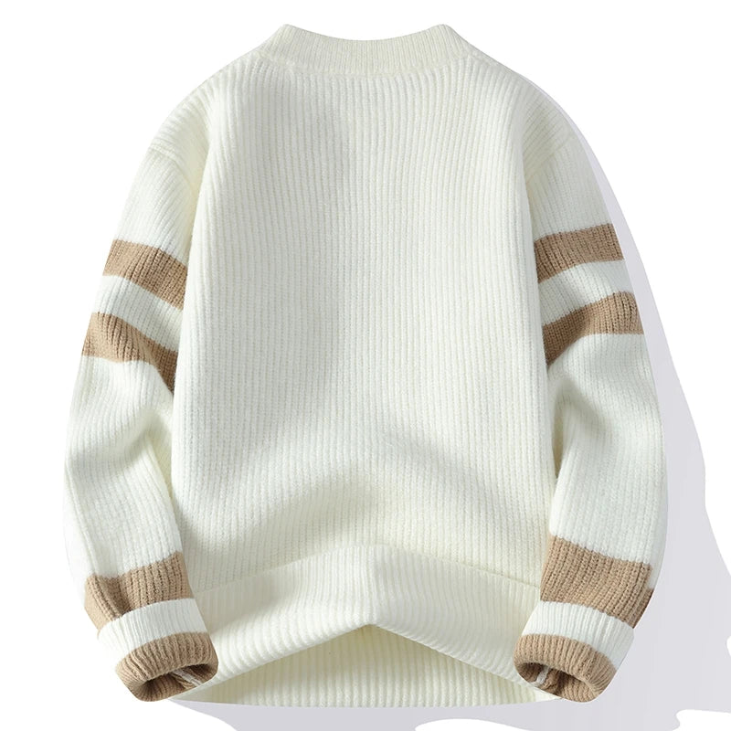 Zeimal Men Full in Stock Men Loose Fashion Sweater Crewneck Half Turtleneck Sweater