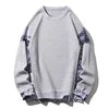 Zeimal Men Spring Winter Velvet Patchwork Plush Thick Sweatshirt Sweater Long Sleeve Hoodie T Shirt Pullover