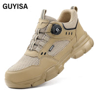GUYISA Workwear Series Khaki Summer Style European Standard Steel Toe Cap Labor protection Shoes