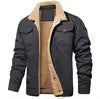 Zeimal Men Fashion Upper Outerwear Casual Winter Warm Coat With Plush Jacket Men's Big Size Cotton Coat