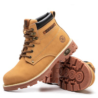 DEBONSAPT New Style Lightweight Pig Leather Steel Toe Men Work  Sneaker Safety Shoes