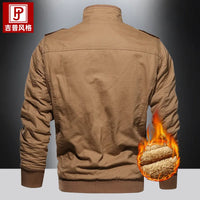Zeimal Hot Sale Large Size Men's Casual Stand Collar Coat Autumn Winter Cotton Velvet Padded Cargo Jacket Design