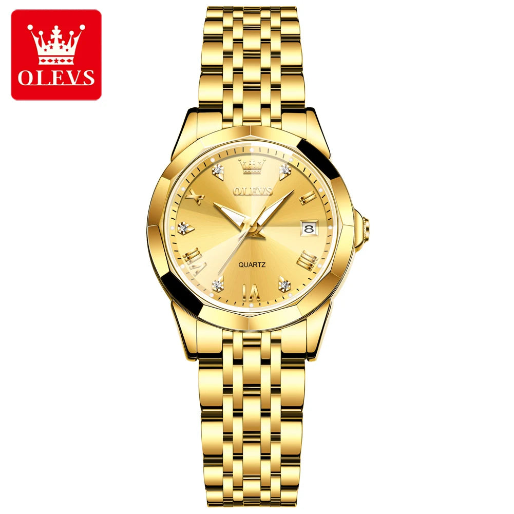 OLEVS 9931 Simple Women Waterproof Stainless Steel Watches Ultra-thin Quartz Watch Waterproof Clock  Lady Watch