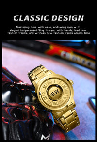 BESTWIN Watch for Men Creative Magnetic Levitation Dial Wrist Watches Luxury Stainless Steel Quartz Wristwatches Montre Homme