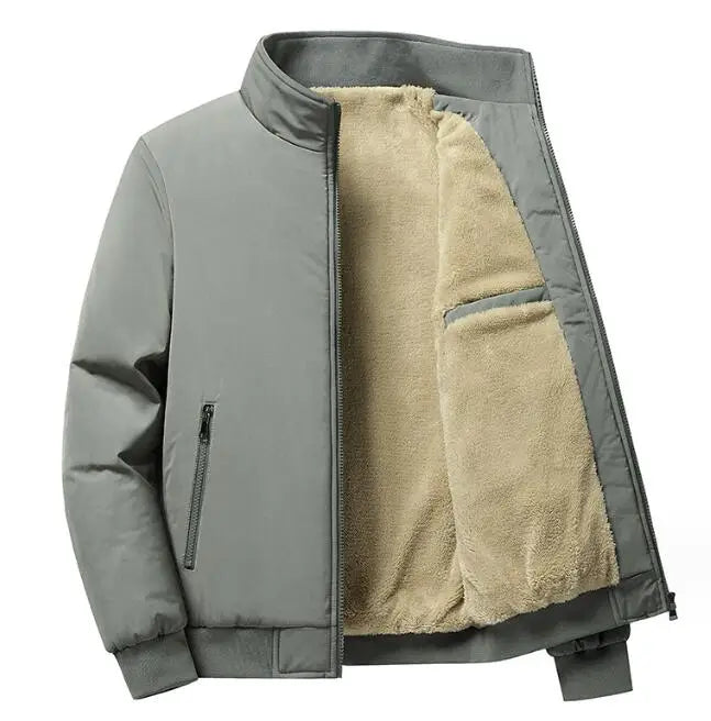 Zeimal Solid Windproof Men's Jacket Winter Warm Men  Thick Fur Oversized Clothes Coat