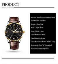 POEDAGAR 836 Men's Luxury Business Casual Simple Watch New Arrival Brown Leather Waterproof Luminous Japan Alloy Sport Fashion