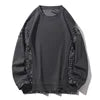 Zeimal Men Spring Winter Velvet Patchwork Plush Thick Sweatshirt Sweater Long Sleeve Hoodie T Shirt Pullover