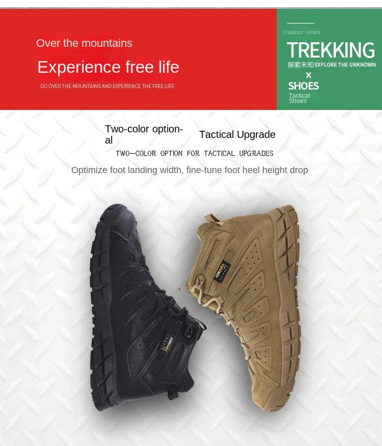 Men's Tactical Boots Waterproof Combat Climbing Hiking Winter Outdoor Shoes with Round Toe for Winter Sports