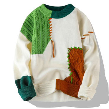 Zeimal Men Loose Fashion Brand Youth Crewneck Sweater  Men's Half Turtleneck Sweater