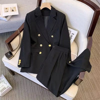 Fashionable Pants Suits Solid Coat Blazer Pants Spring Autumn Lady Office Casual 2 Piece Suits Custom Two Piece Set for Women