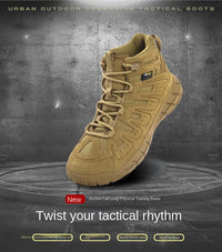 Men's Tactical Boots Waterproof Combat Climbing Hiking Winter Outdoor Shoes with Round Toe for Winter Sports