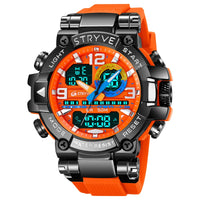 STRYVE Fashion Men's Sport Watches Shock Resistant 50M Waterproof Wristwatch LED Alarm Stopwatch Clock Watches Men 8025