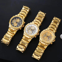 Original BESTWIN Men's Wrist Watches 2026 Top Brand Luxury Stainless Steel Chronograph Gold Men Quartz Watches for Male Clock Dropship