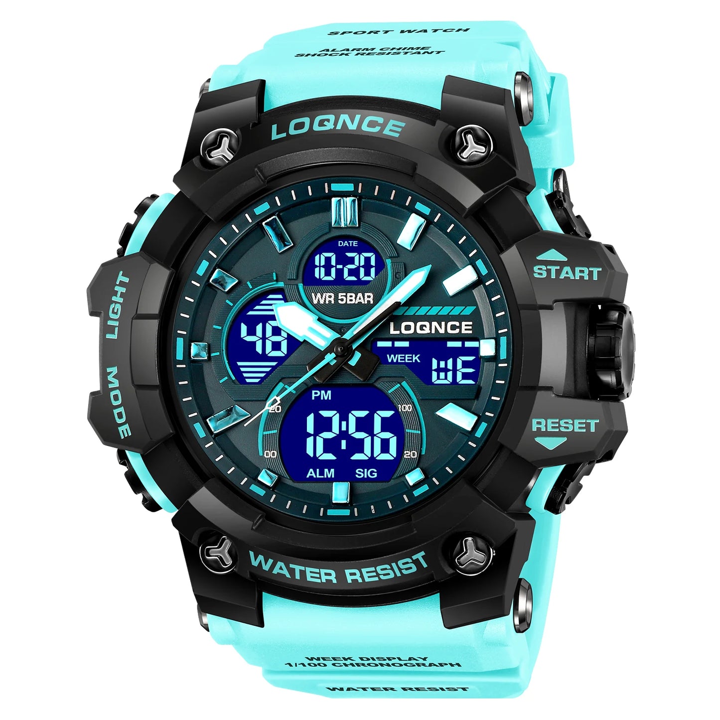 Sport Waterproof LOQNCE Brand Dropshipping Watch Stopwatch Alarm Clock 98007 Young Fashion Digital Quartz Watches for Men