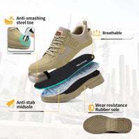 GUYISA Men's Fashionable Microfiber Leather Safety Shoes SRA Non-Slip for Outdoor Work