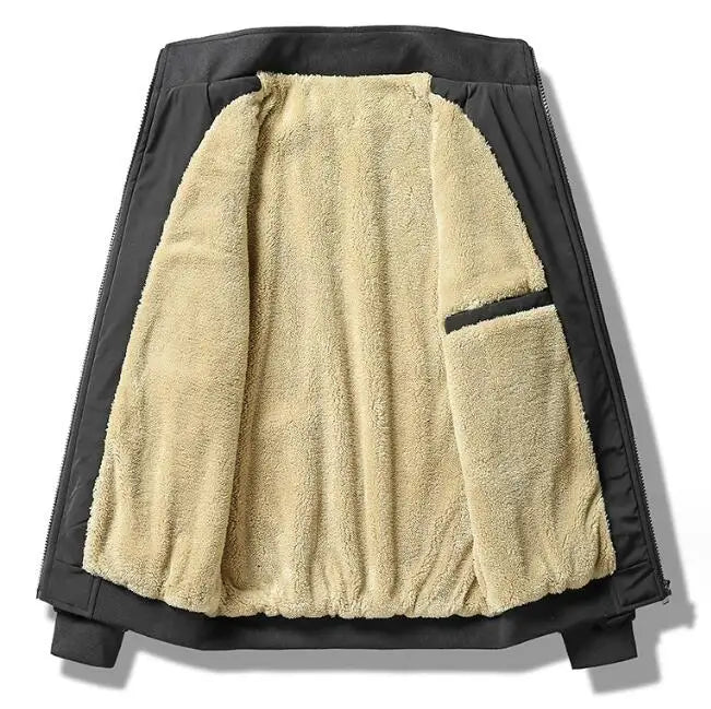 Zeimal Solid Windproof Men's Jacket Winter Warm Men  Thick Fur Oversized Clothes Coat