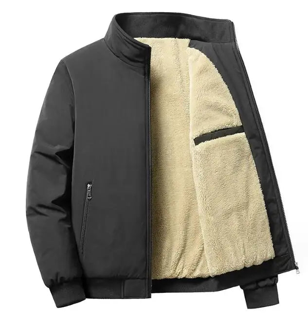 Zeimal Solid Windproof Men's Jacket Winter Warm Men  Thick Fur Oversized Clothes Coat