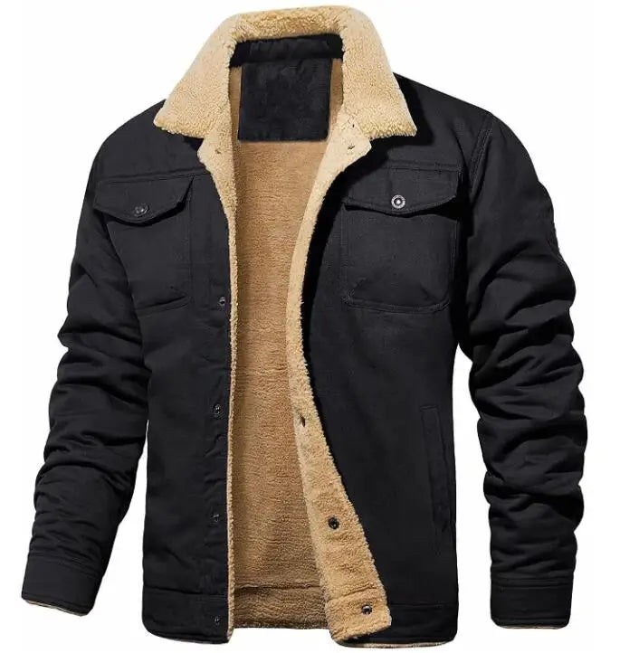 Zeimal Men Fashion Upper Outerwear Casual Winter Warm Coat With Plush Jacket Men's Big Size Cotton Coat