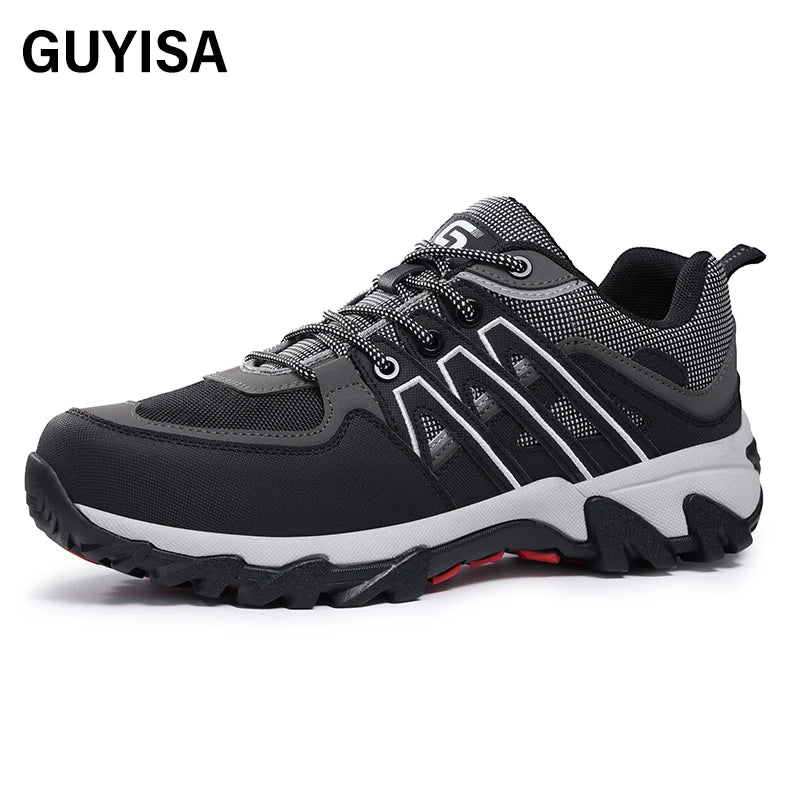 GUYISA Men's High Quality Waterproof Leather Safety Shoes Steel Toe Rubber Sole Safety Shoes