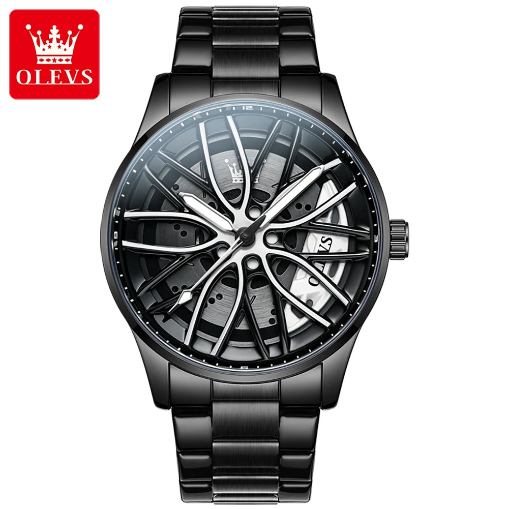 Olevs 9937 Custom Oem Waterproof Classic Men Luxury Brand Watches Black Wristwatches Sports Stainless Steel  Watch for  Man