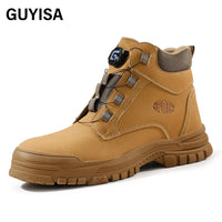 GUYISA  Safety Shoes Microfiber Upper  Hiking Series Smart Buckle  European Standard Steel Toe  Safety Boot