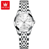 OLEVS 9931 Simple Women Waterproof Stainless Steel Watches Ultra-thin Quartz Watch Waterproof Clock  Lady Watch