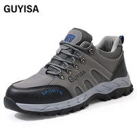 GUYISA Men's High Quality Waterproof Leather Safety Shoes Steel Toe Rubber Sole Safety Shoes