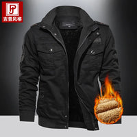 Zeimal Hot Sale Large Size Men's Casual Stand Collar Coat Autumn Winter Cotton Velvet Padded Cargo Jacket Design