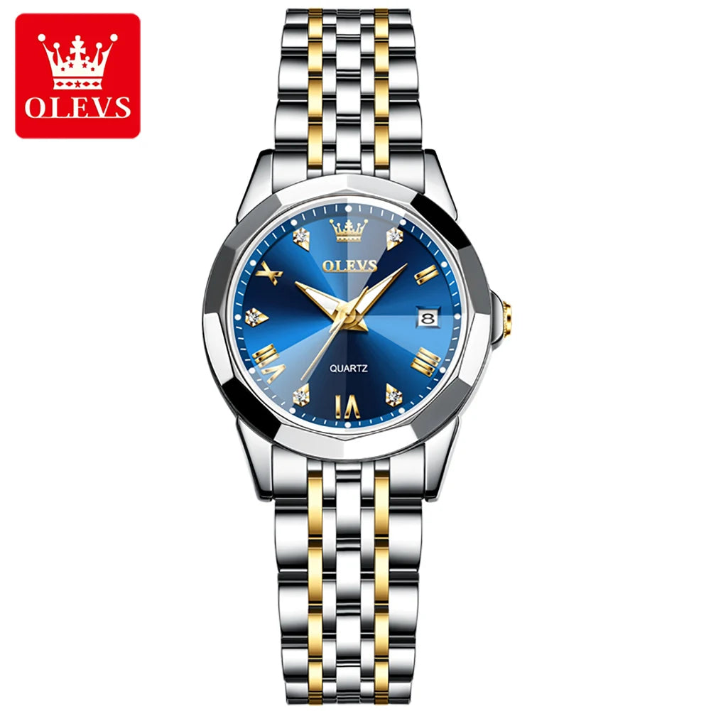 OLEVS 9931 Simple Women Waterproof Stainless Steel Watches Ultra-thin Quartz Watch Waterproof Clock  Lady Watch