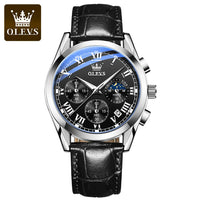 Olevs 2871 Oem logo Luxury Fashion Glass moon Quartz Analog Leather Casual Leather Strap Men Wristwatch Quartz Watch for Man