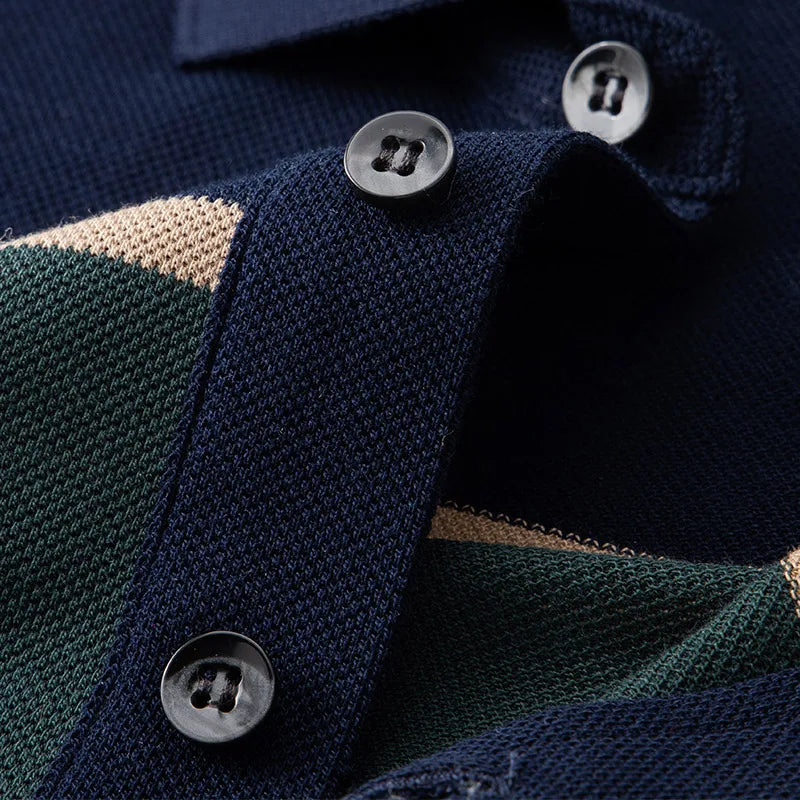 Zeimal POLO New Spot Wholesale Striped Color Patchwork Business Summer Men's Short-sleeved Golf POLO Shirts for Men