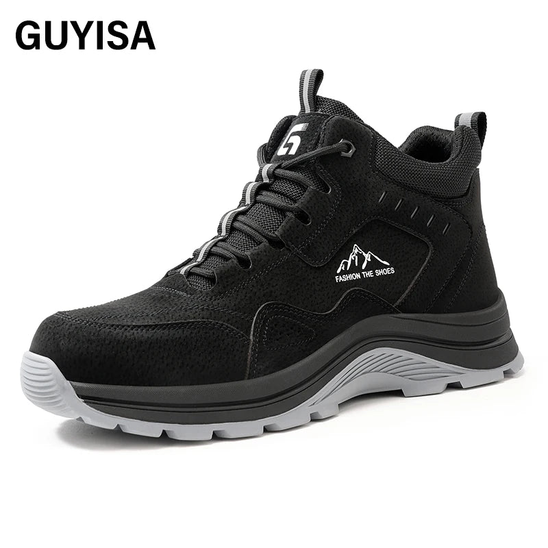 GUYISA  Safety Shoes Microfiber Upper  Hiking Series Smart Buckle  European Standard Steel Toe  Safety Boot