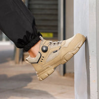 GUYISA Workwear Series Khaki Summer Style European Standard Steel Toe Cap Labor protection Shoes