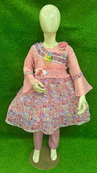 Elegant Girls Party Frock  Embroidered Design for Weddings & Celebrations