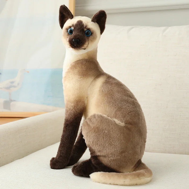 20/25CM Cute Simulation Cats Plush Toys Stuffed Animal Siamese Cat Doll for Children Kids Real life Toy Home Decor Birthday Gift