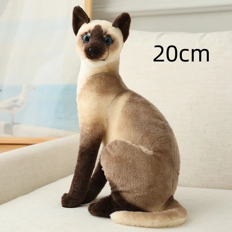 20/25CM Cute Simulation Cats Plush Toys Stuffed Animal Siamese Cat Doll for Children Kids Real life Toy Home Decor Birthday Gift