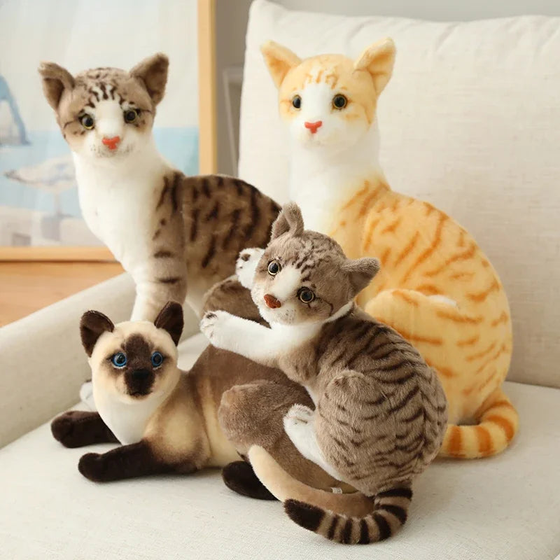 20/25CM Cute Simulation Cats Plush Toys Stuffed Animal Siamese Cat Doll for Children Kids Real life Toy Home Decor Birthday Gift