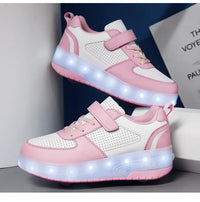 Children's Roller Skating Shoes New Kids Shining Shoes LED Girls Sneakers Free Shipping Outdoor Boys Sports Tennis Shoes