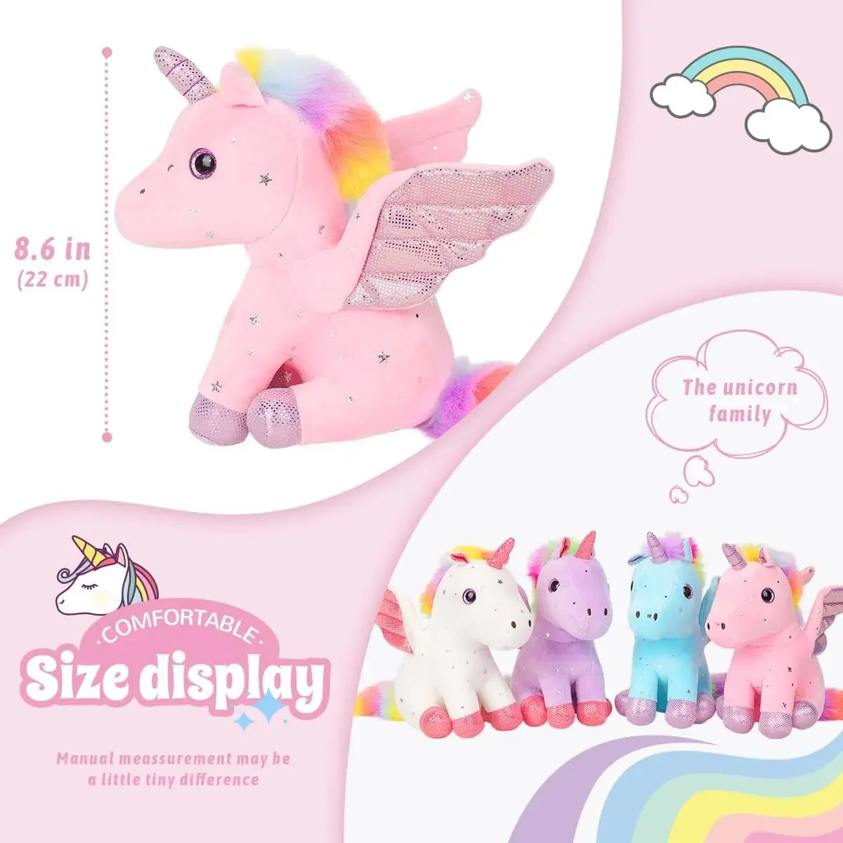 Plush Unicorn Stuffed Animal Cute Plush Toy Gift for Girls Soft Pillow Birthday Present Unicorn Stuff for Baby Toddler Kids