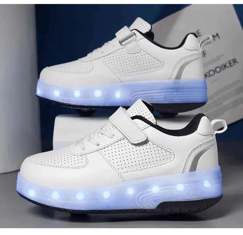 Children's Roller Skating Shoes New Kids Shining Shoes LED Girls Sneakers Free Shipping Outdoor Boys Sports Tennis Shoes