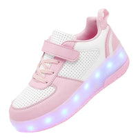 Children's Roller Skating Shoes New Kids Shining Shoes LED Girls Sneakers Free Shipping Outdoor Boys Sports Tennis Shoes