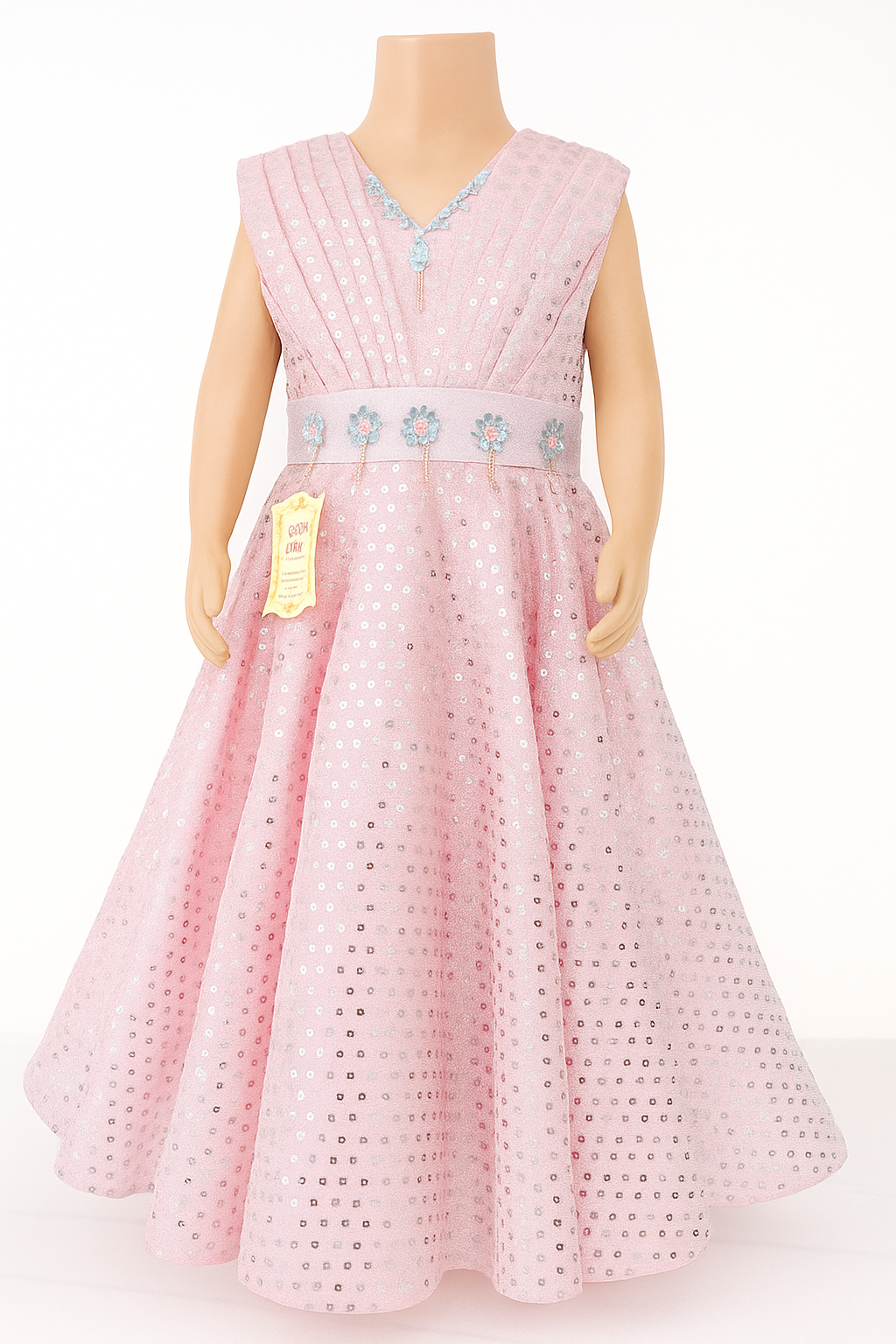 Elegant Sleeveless Red Sequin Party Gown for Girls – Sparkling Formal Dress for Weddings, Birthdays & Special Occasions