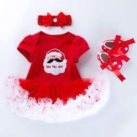 Baby Short Sleeve Cartoon Romper Mesh Dress